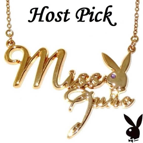 PLAYBOY Jewelry - Playboy Necklace Miss June Bunny Pendant Gold Plated Birthstone y2k NWT RARE HTF